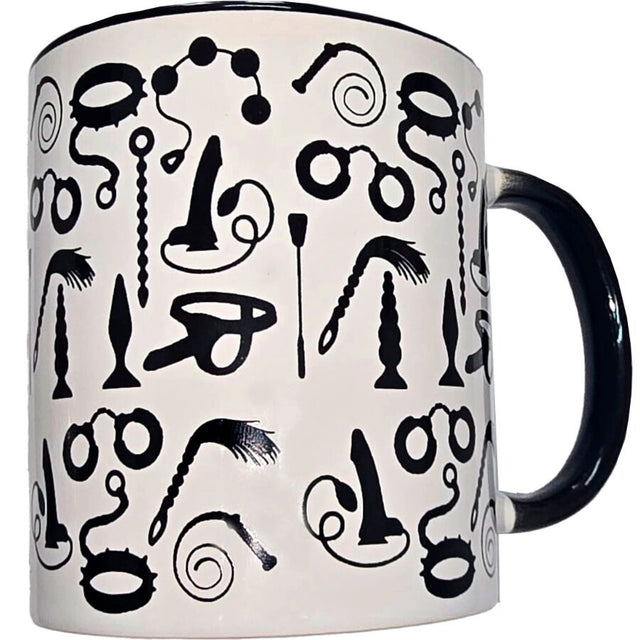 DIABLO PICANTE TASSE BONDAGE BLANCHE AVEC ANSE NOIRE 370 ML