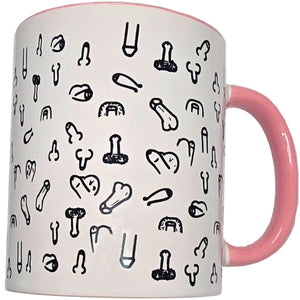 DIABLO PICANTE TASSE PENIS BLANC AVEC ANSE ROSE 370 M