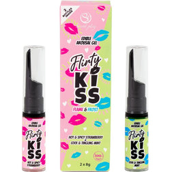 Gel lubrifiant Duo gels comestibles sexe oral chaud et froid intime