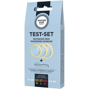 MISTER SIZE KIT DE TEST 3 PRESERVATIFS DE TAILLES DIFFERENTES MELANGE A POINTS