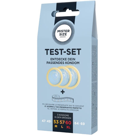 MISTER SIZE KIT DE TEST 3 PRESERVATIFS DE TAILLES DIFFERENTES MELANGE A POINTS