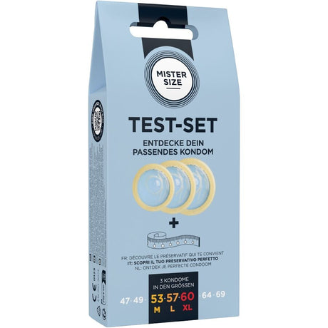MISTER SIZE KIT DE TEST 3 PRESERVATIFS DE TAILLES DIFFERENTES MELANGE A POINTS