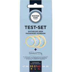 Mister Size Kit découverte taille préservatif — Test-Set en Latex vu de face