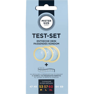 MISTER SIZE KIT DE TEST 3 PRESERVATIFS DE TAILLES DIFFERENTES MELANGE A POINTS