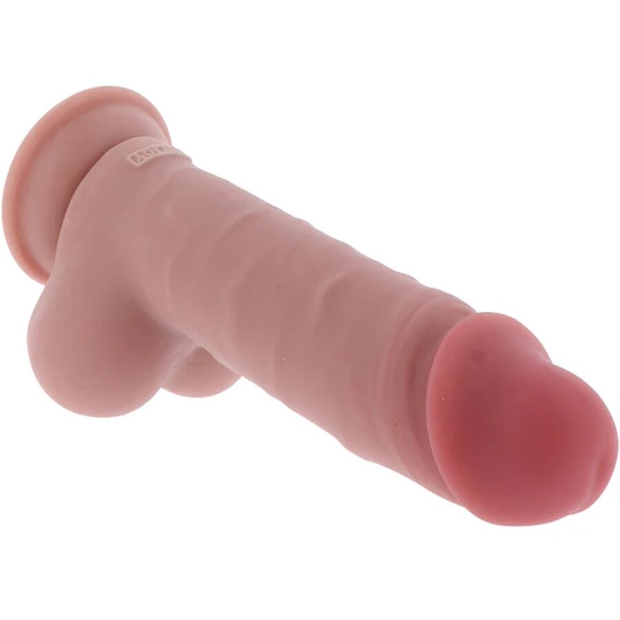 Gode réaliste double densité 20 cm avec testicules — vue détaillée