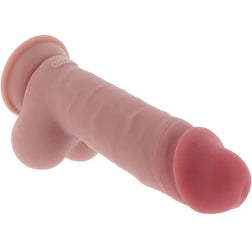 20 cm dual-density realistic dildo with testicles — detailed view