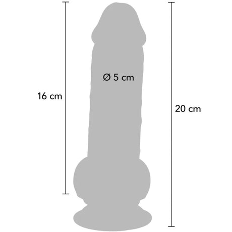 Gode réaliste double densité 20 cm avec testicules — emballage