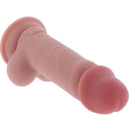 Gode réaliste double densité 17 cm avec testicules — gros plan