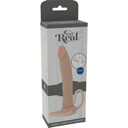 Gode sur sangle pour double pénétration silicone 16 cm — Double Trouble
