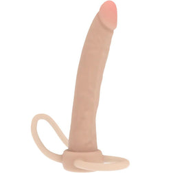Gode sur sangle pour double pénétration silicone 16 cm — Double Trouble