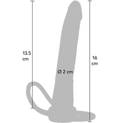 Gode sur sangle pour double pénétration silicone 16 cm — Double Trouble