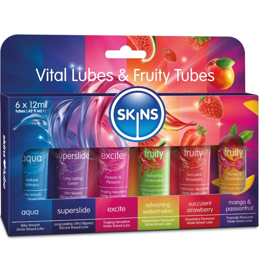 KIT DE LUBRIFIANTS VITAL FRUITY POUR LA PEAU 6 x 12 ML
