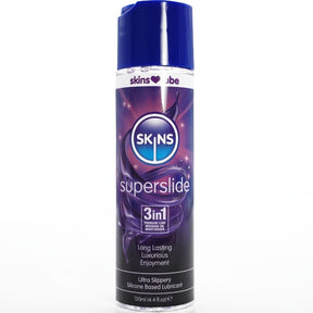 Lubrifiant silicone 3-en-1 lube massage soin 130 ml — Skins Superslide · Skins · Lubrifiants base silicone