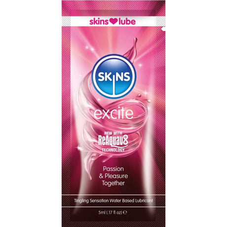 SKINS EXCITE LUBRIFIANT A BASE D EAU DOSE UNIQUE 5 ML
