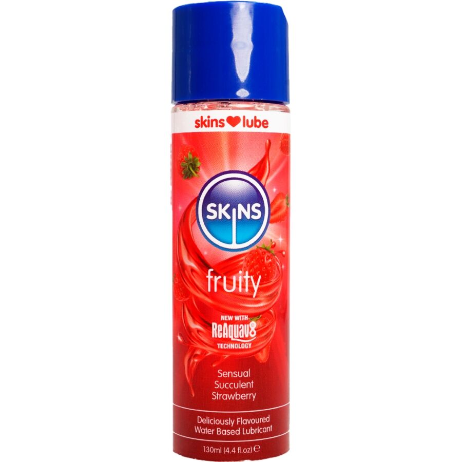 Lubrifiant fraise naturelle 130 ml — Fruity · Skins · Lubrifiants aromatisés