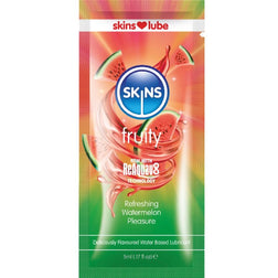 Lubrifiant eau de la marque Skins modèle Fruity Watermelon pour le plaisir intime.