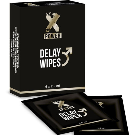 Lingettes retardantes menthe et millepertuis 6 sachets — Delay Wipes · Xpower · Stimulants