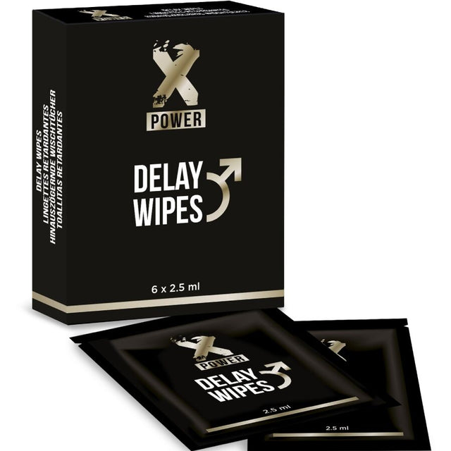 Lingettes retardantes menthe et millepertuis 6 sachets — Delay Wipes · Xpower · Stimulants