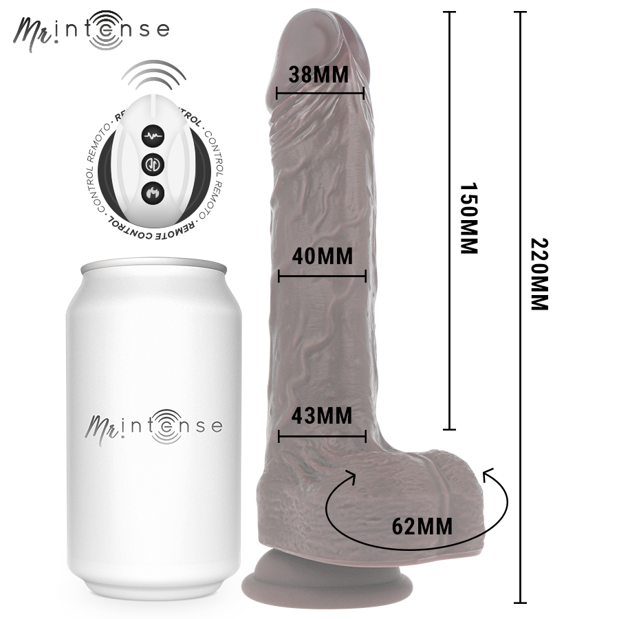 MR INTENSE MATT REALISTE MULTIFONCTION AVEC VIBRATION HAUT ET BAS ET TELECOMMANDE 22 CM O 4 CM