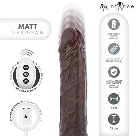 MR INTENSE MATT REALISTE MULTIFONCTION AVEC VIBRATION HAUT ET BAS ET TELECOMMANDE 22 CM O 4 CM