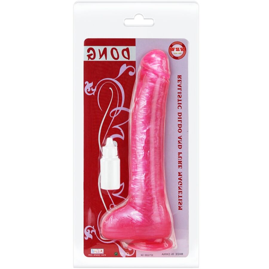 Gode réaliste rose Dong dans son blister Baile, avec sa ventouse