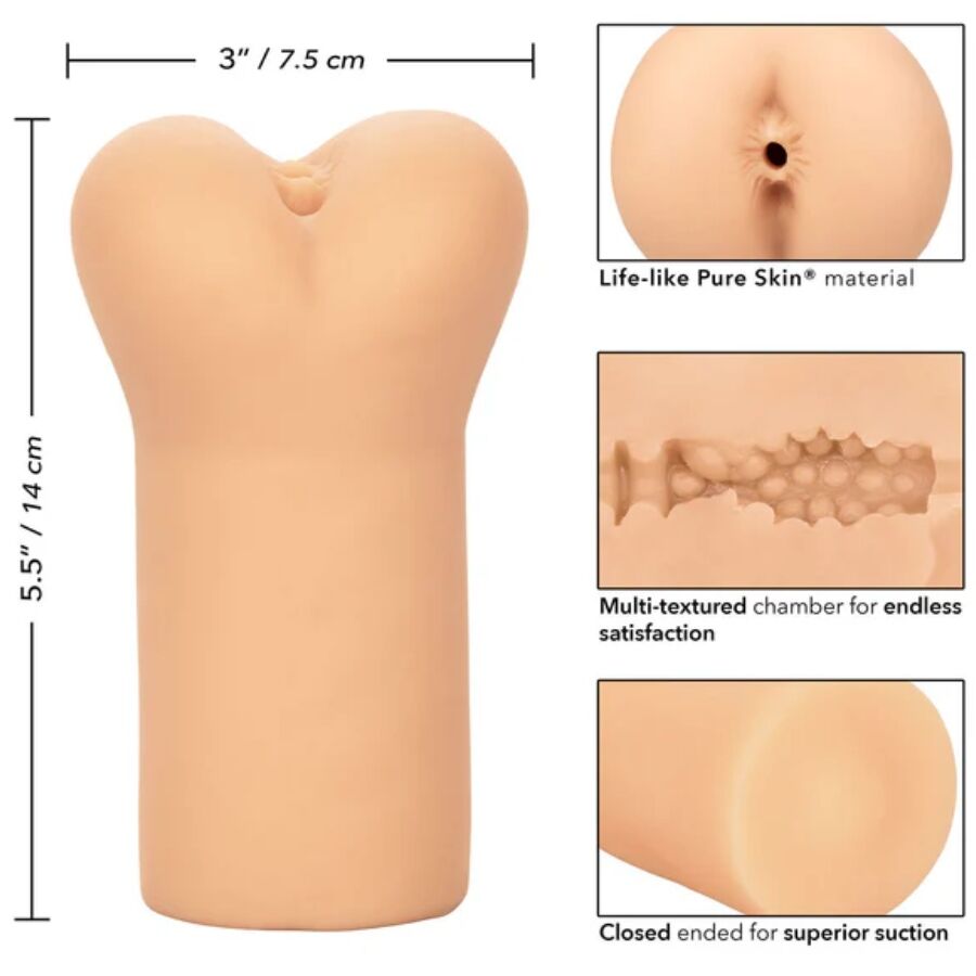 Masturbateur anus canal texturé à billes 14 cm — emballage