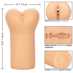 Masturbateur anus canal texturé à billes 14 cm - emballage