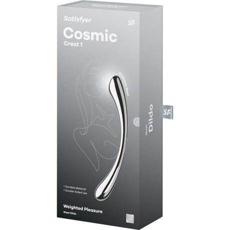 SATISFYER COSMIC CREST 1 GODEMICHET DOUBLE EXTREMITE EN ACIER INOXYDABLE