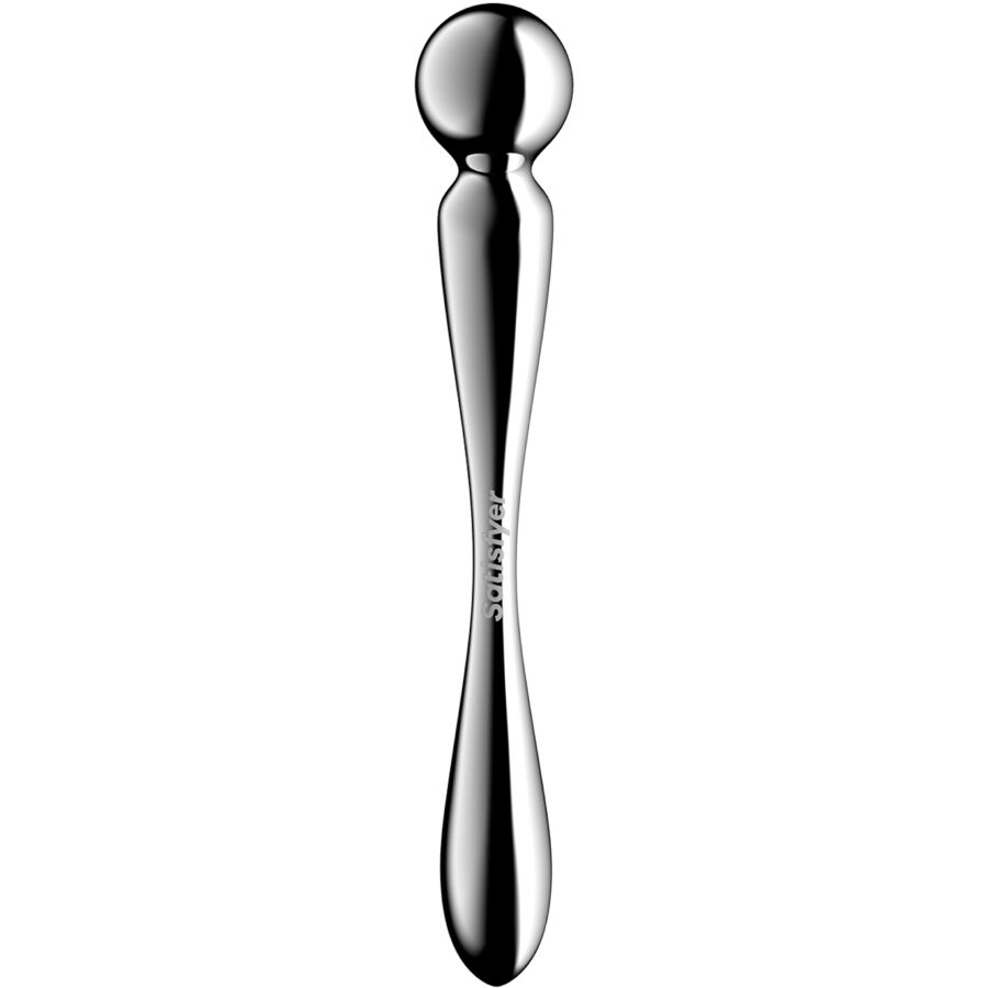 Gode acier inox double embout sinueux — emballage