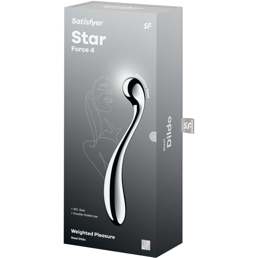 SATISFYER STAR FORCE 4 GODEMICHET DOUBLE EN ACIER INOXYDABLE