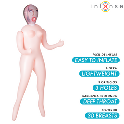 Poupée gonflable Monique trois orifices — vue de profil