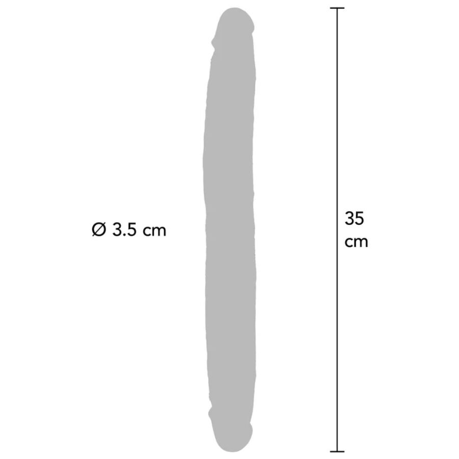 Double dong dual density réaliste 35 cm — gros plan