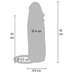 Gaine pénienne silicone double couche lubrifiée 16 cm — emballage