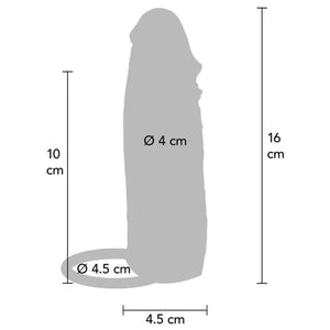 Gaine pénienne silicone double couche lubrifiée 16 cm — emballage