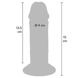 Realistic dual-density dildo 15 cm — detailed view