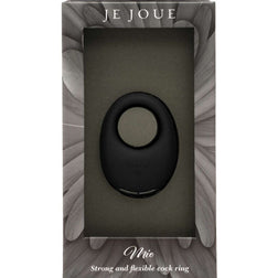 Cockring vibrant Je Joue rechargeable noir mat — Mio en Silicone noir vu de face