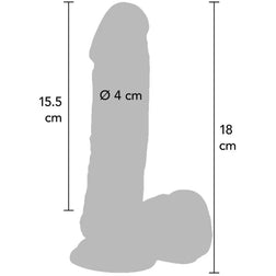 Gode vibrant réaliste avec testicules 18 cm et télécommande filaire