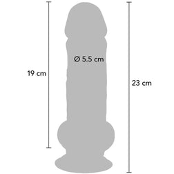Gode double densité 23 cm avec testicules — vue détaillée