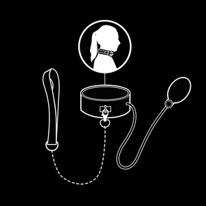 FETISH SUBMISSIVE BONDAGE COLLIER D ETRANGLEMENT GONFLABLE AVEC CHAINE