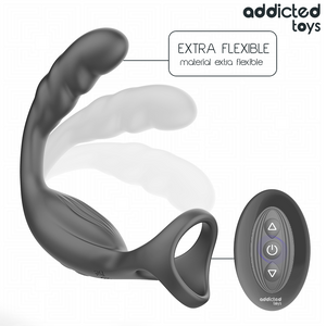 Cockring double vibrant avec stimulateur prostate — gros plan