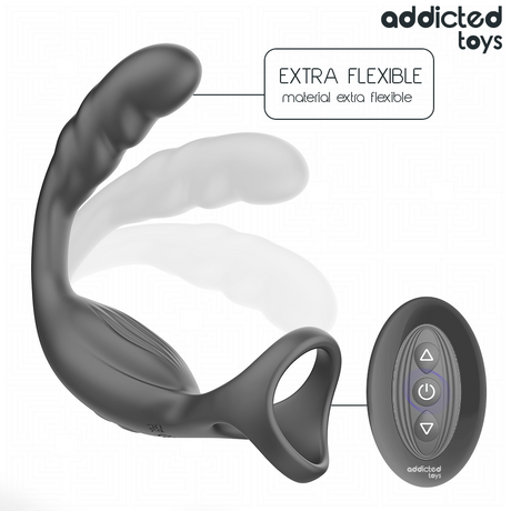Cockring double vibrant avec stimulateur prostate — gros plan