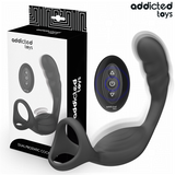 Cockring double vibrant avec stimulateur prostate — Dual Prostatic · Addicted Toys · Cockrings Vibrants