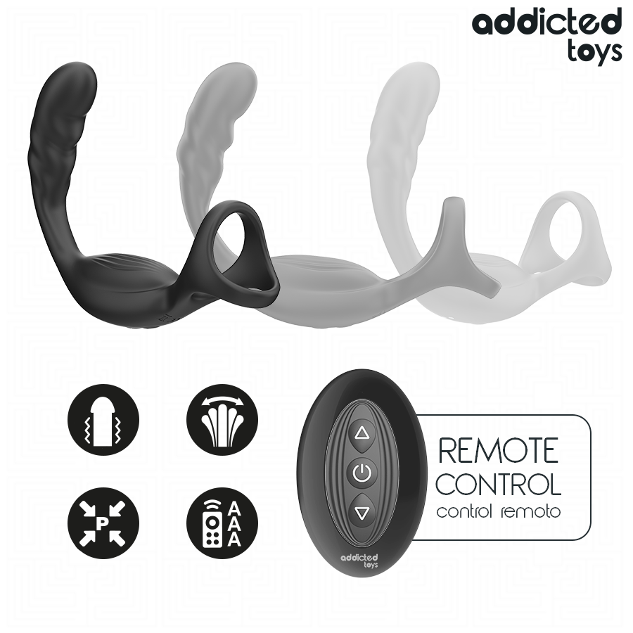 Cockring double vibrant avec stimulateur prostate — en situation