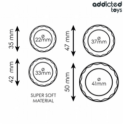 Set de 4 cockrings texturés silicone — texture visible