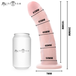 Schéma des dimensions du gode Terence : 20 cm au total, 18,5 cm insérables et Ø 4,2 à 5 cm