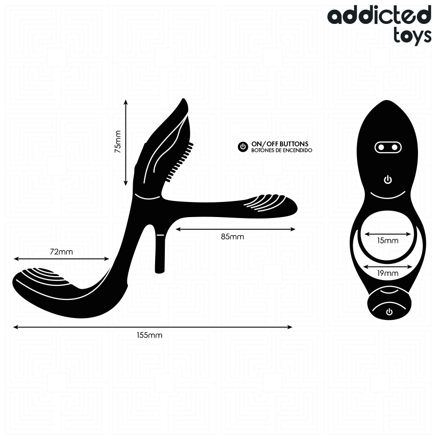 ADDICTED TOYS ANNEAU DOUBLE PENIS AVEC STIMULATEUR CLITORIAL