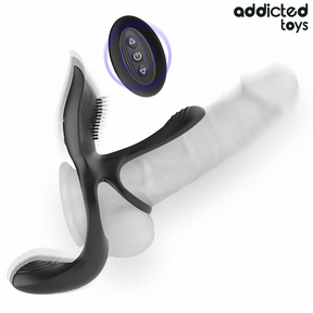 ADDICTED TOYS ANNEAU DOUBLE PENIS AVEC STIMULATEUR CLITORIAL