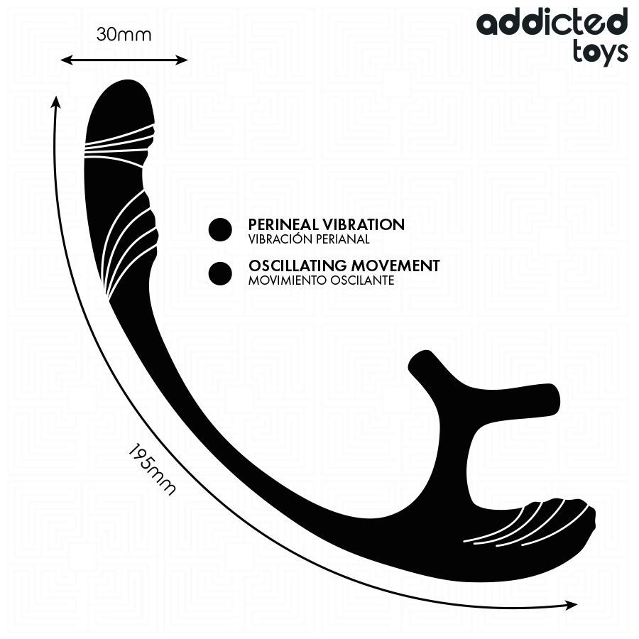 ADDICTED TOYS PLUG ANAL AVEC VIBRATION ONDULATION A 360 ET STIMULATEUR DE TESTICULES
