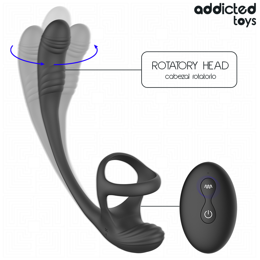 ADDICTED TOYS PLUG ANAL AVEC VIBRATION ONDULATION A 360 ET STIMULATEUR DE TESTICULES