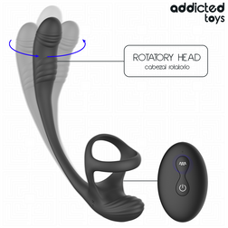 Détail de la tête rotative du plug vibrant prostatique
